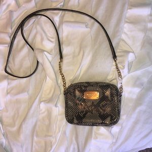 Michael Kors Leather snakeskin mini cross-body bag